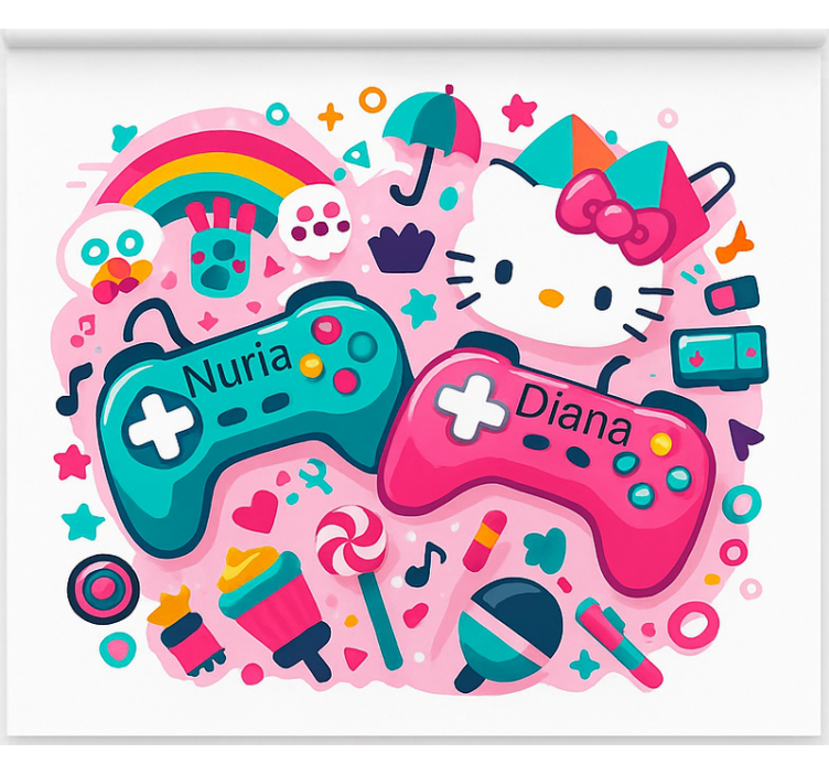 Toile fenêtre geek contrôleurs de chat personnalisés - TenStickers