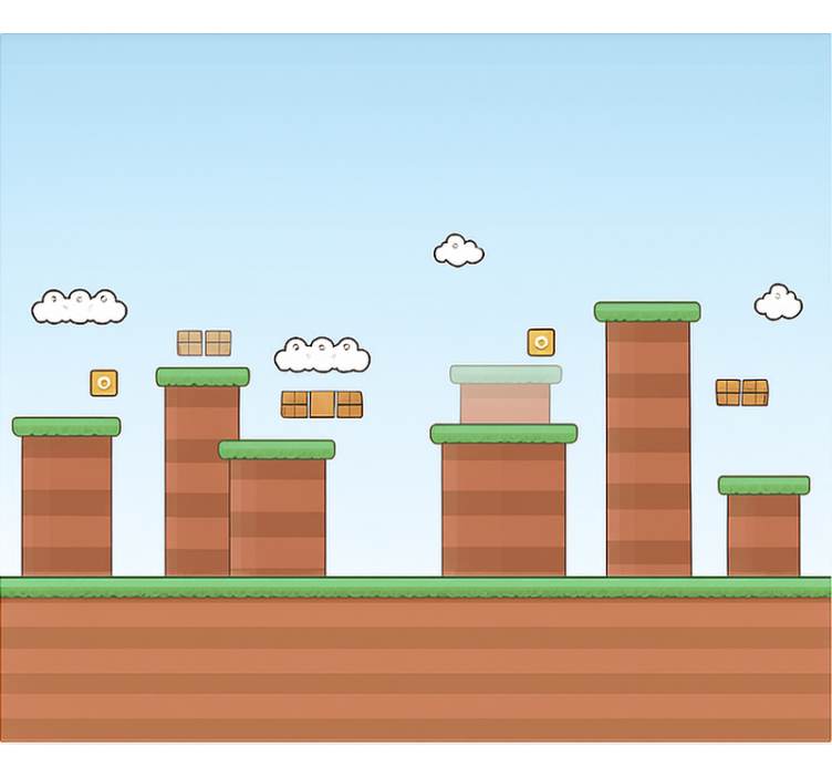 Toile fenêtre geek alimenter les blocs de jeu - TenStickers