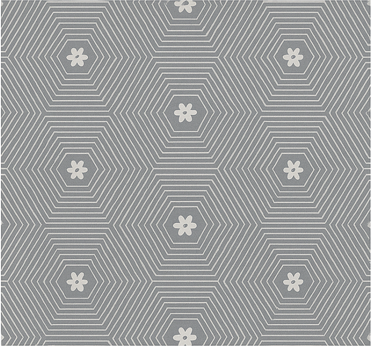 Toile fenêtre chambre adolescent hexagone géométrique gris - TenStickers