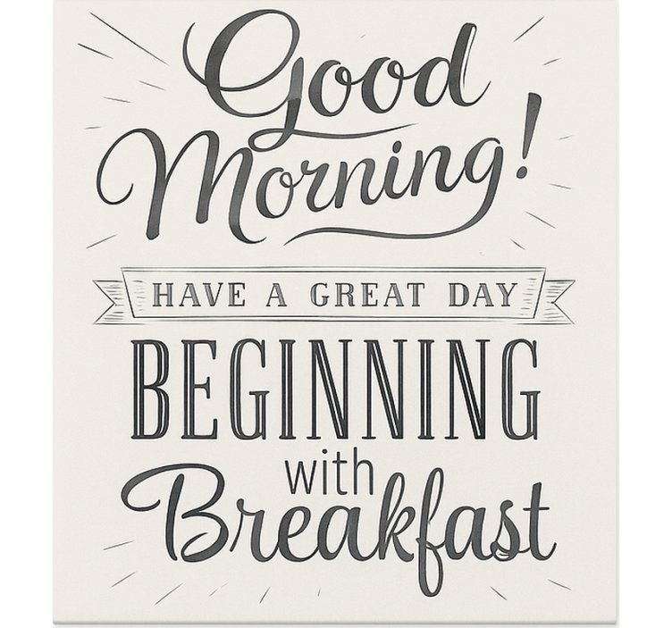 Toile fenêtre salle à manger bonjour petit déjeuner - TenStickers