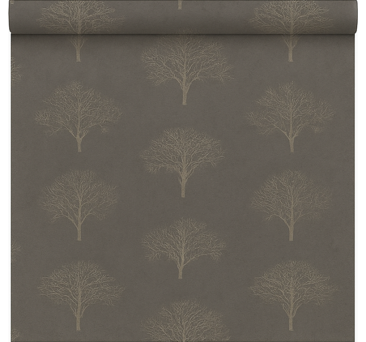 Toile fenêtre salle à manger arbres de la forêt noire beige - TenStickers
