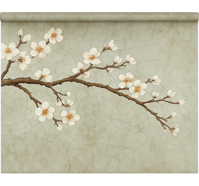 Store enrouleur salle à manger arbre du japon en fleurs - TenStickers