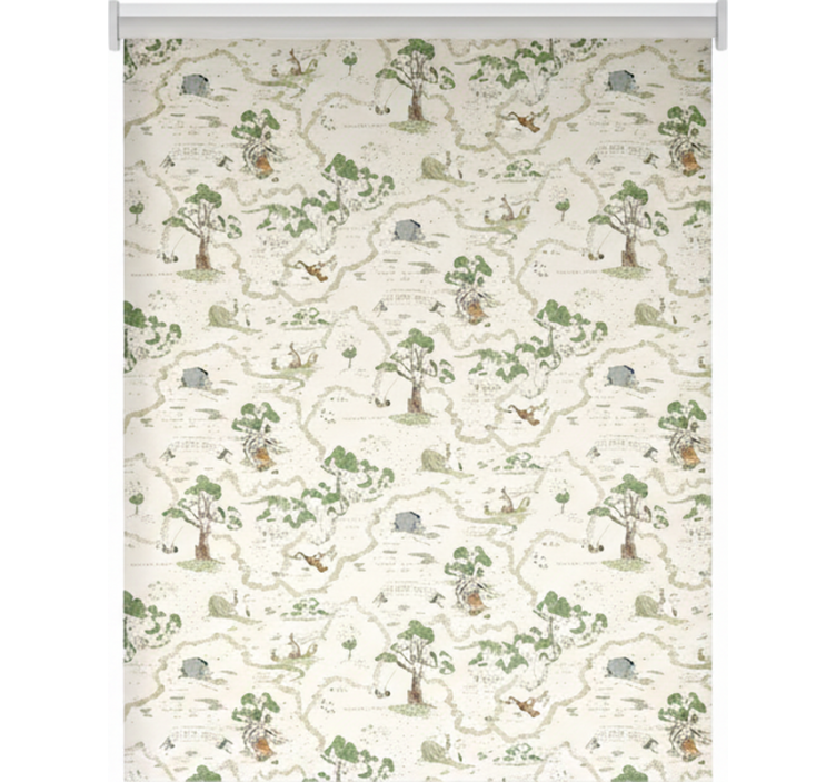 Toile fenêtre nordique arbres de forêt abstraits - TenStickers
