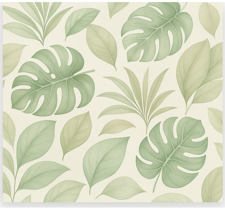 Toile fenêtre nordique feuilles de palmier tropicales - TenStickers