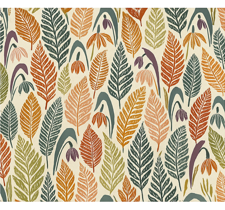 Toile fenêtre nordique fleurs de perce-neige multicolores - TenStickers