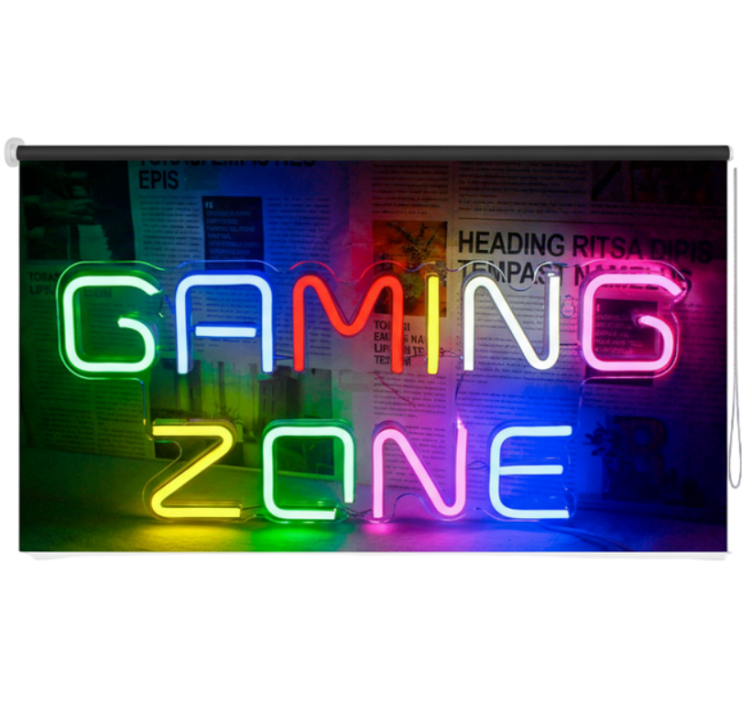 Toile fenêtre chambre adolescent zone de jeu néon - TenStickers