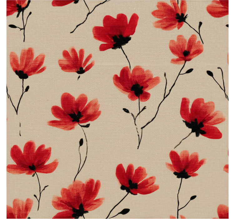 Toile fenêtre fleur coquelicots aquarelle - TenStickers