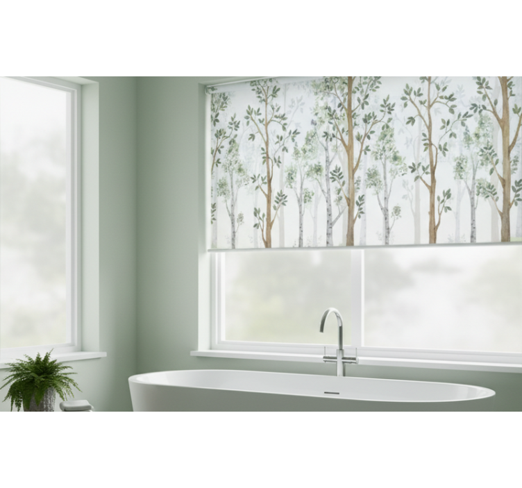 Toile fenêtre arbre Élément botanique minimaliste - TenStickers