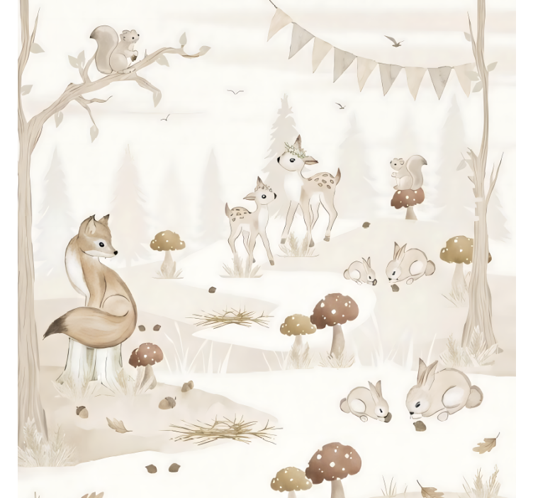 Toile fenêtre arbre chambre d'enfant féerique - TenStickers