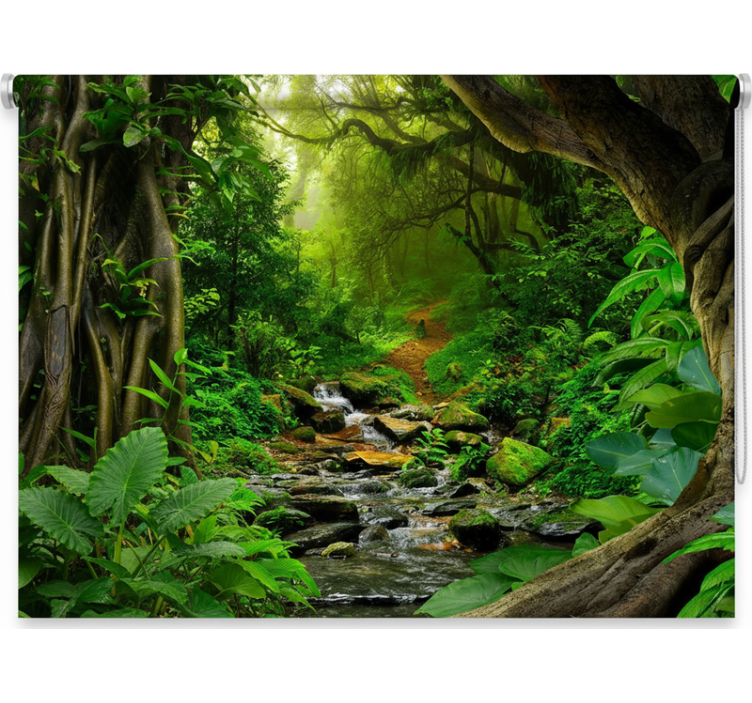 Toile fenêtre arbre oasis de la forêt tropicale - TenStickers