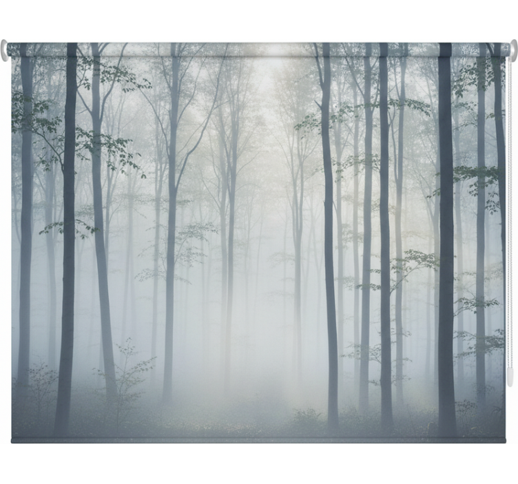 Toile fenêtre arbre fresque de brume atmosphérique - TenStickers