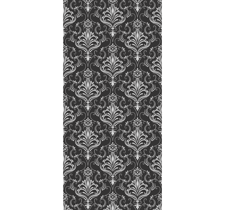 Toile fenêtre bureau motif botanique baroque - TenStickers