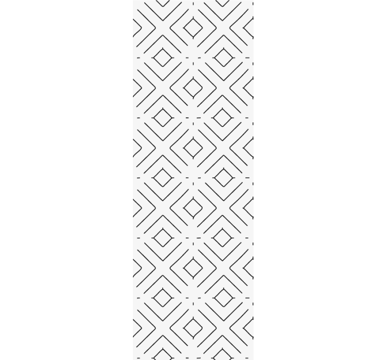 Toile fenêtre bureau motif géométrique blanc fin - TenStickers