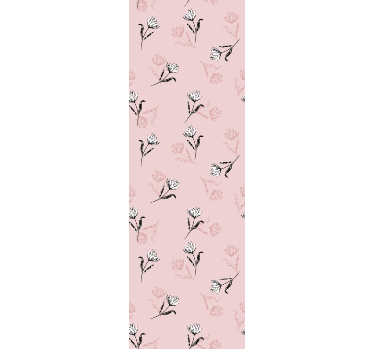 Toile fenêtre bureau lys blancs sur fond rose - TenStickers