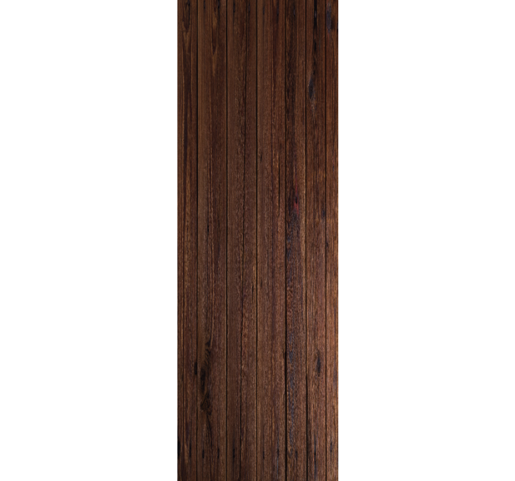 Toile fenêtre bureau planches en bois rustiques marron foncé - TenStickers