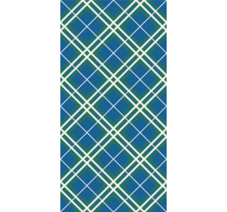 Toile fenêtre bureau tartan écossais bleu et vert - TenStickers