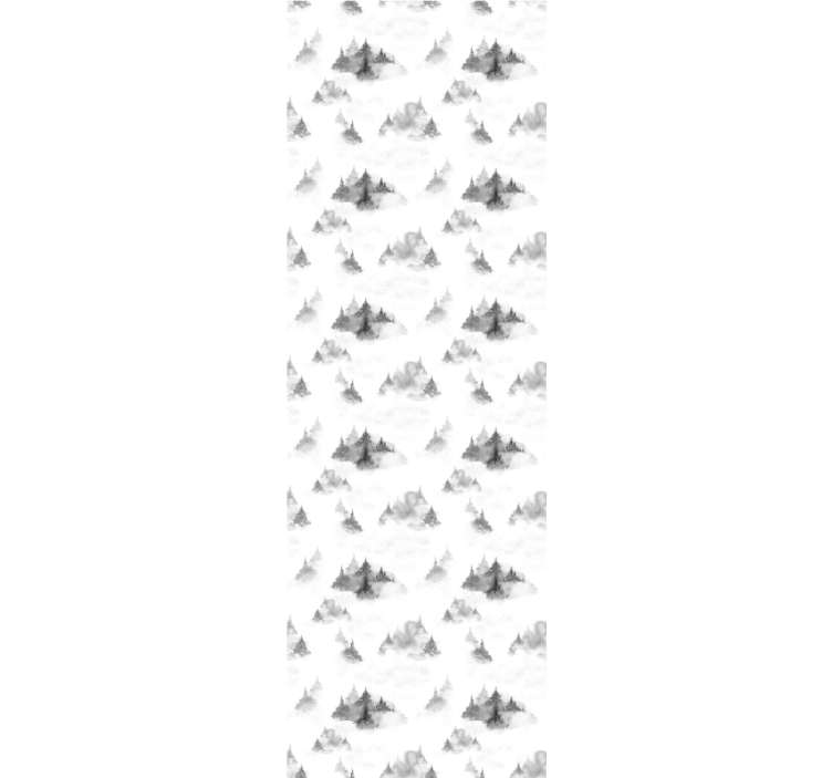 Toile fenêtre bureau silhouette de forêt sombre - TenStickers