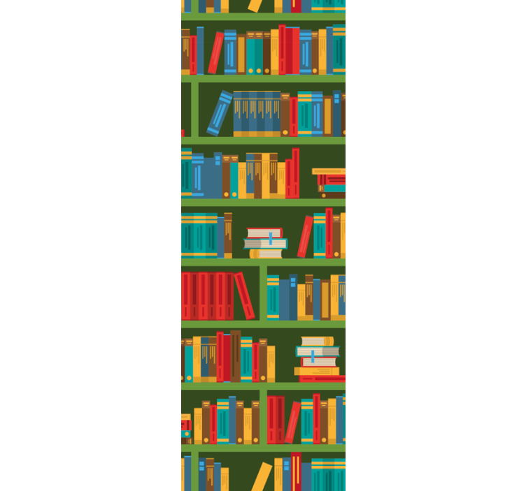 Toile fenêtre bureau bibliothèque verte vintage - TenStickers