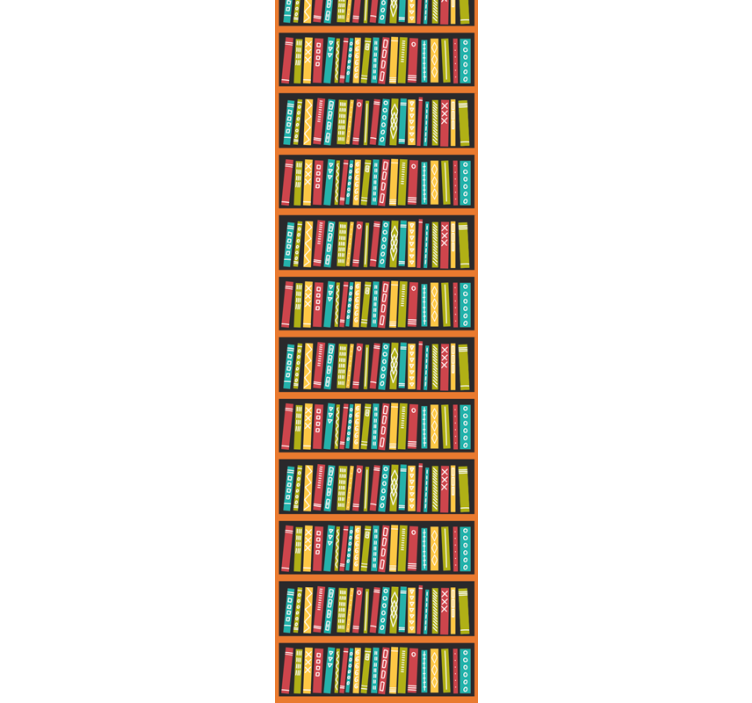 Toile fenêtre bureau bibliothèque colorée complète - TenStickers