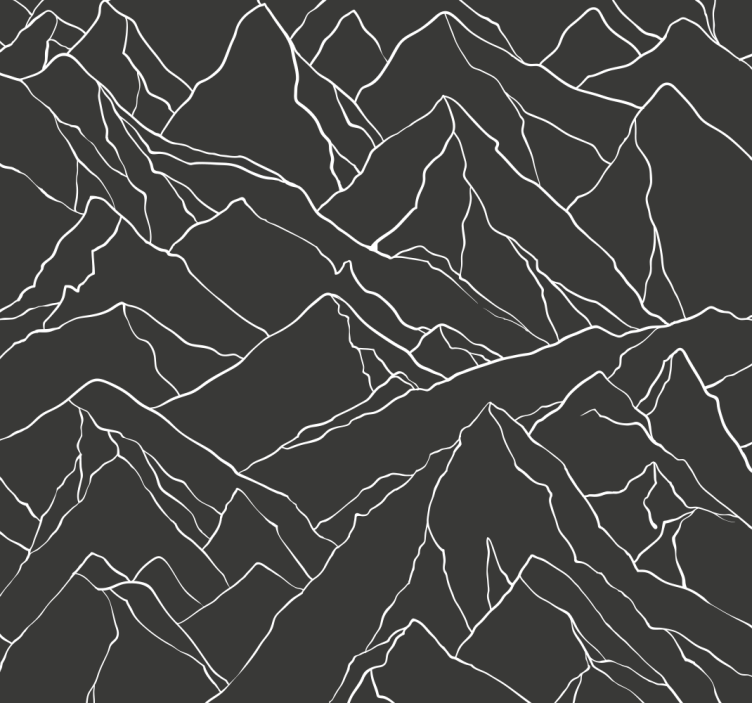 Toile fenêtre bureau silhouette de montagnes - TenStickers