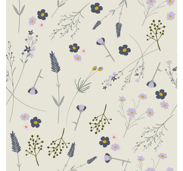 Toile fenêtre cuisine fleurs sauvages violettes - TenStickers
