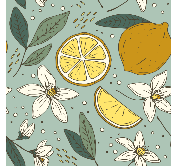 Toile fenêtre cuisine motif citron coloré - TenStickers