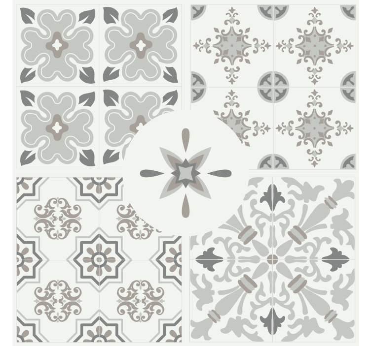 Toile fenêtre cuisine carreaux mosaïque gris - TenStickers