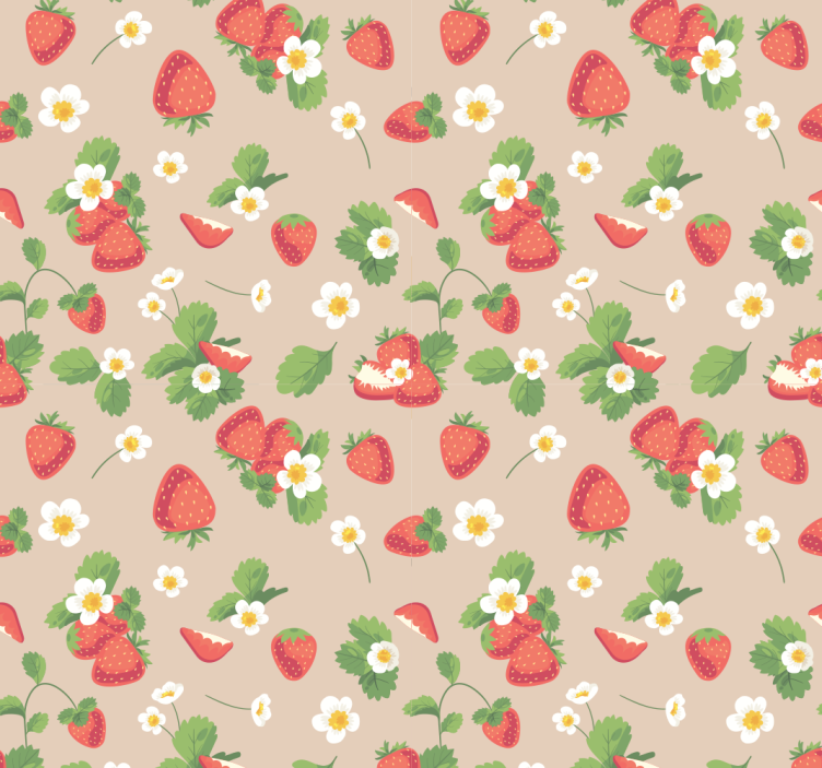 Store enrouleur salle à manger fraises et fleurs - TenStickers