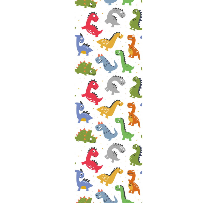 Toile fenêtre chambre enfant types de dinosaures adorables - TenStickers