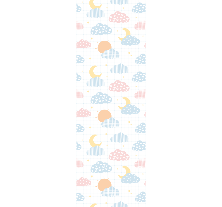 Toile fenêtre chambre enfant motifs nuageux mignons - TenStickers