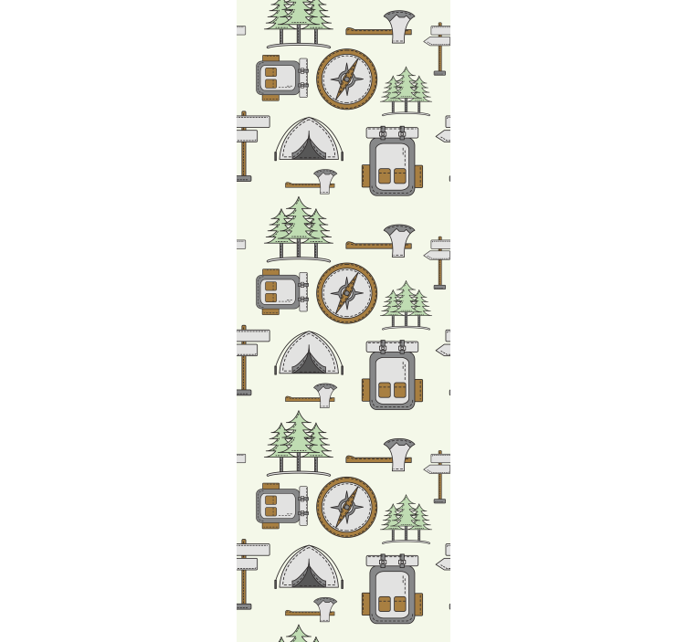 Toile fenêtre chambre enfant sac de camping bol boussole - TenStickers