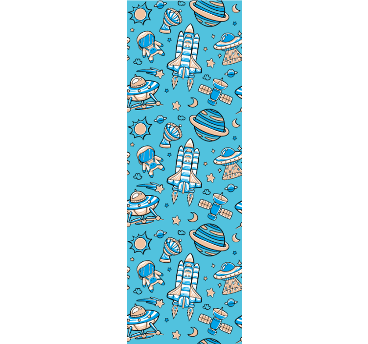 Toile fenêtre chambre enfant vaisseau spatial ciel bleu - TenStickers