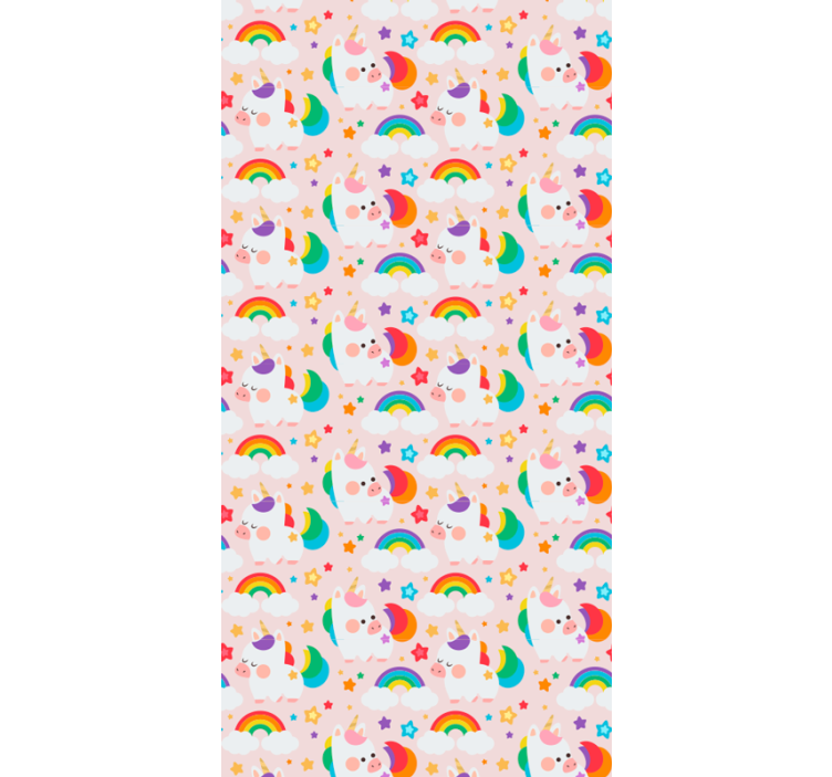 Toile fenêtre chambre enfant chevaux colorés - TenStickers