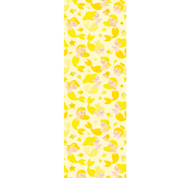 Toile fenêtre chambre enfant sirène jaune souriante - TenStickers