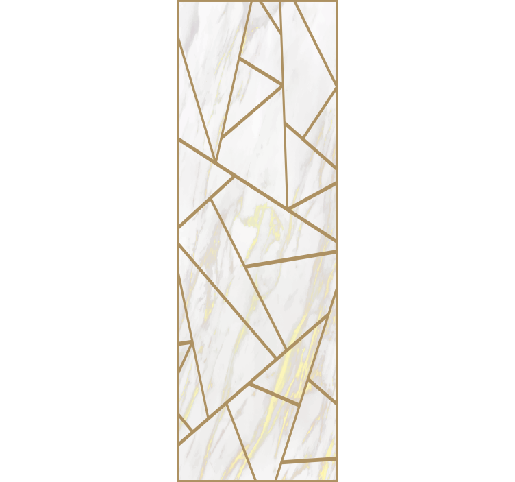 Toile fenêtre bureaux mosaïque géométrique marbrée - TenStickers