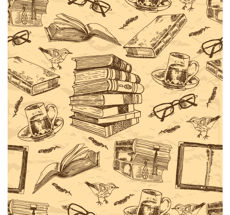 Toile fenêtre bureaux bibliothèque ancienne - TenStickers
