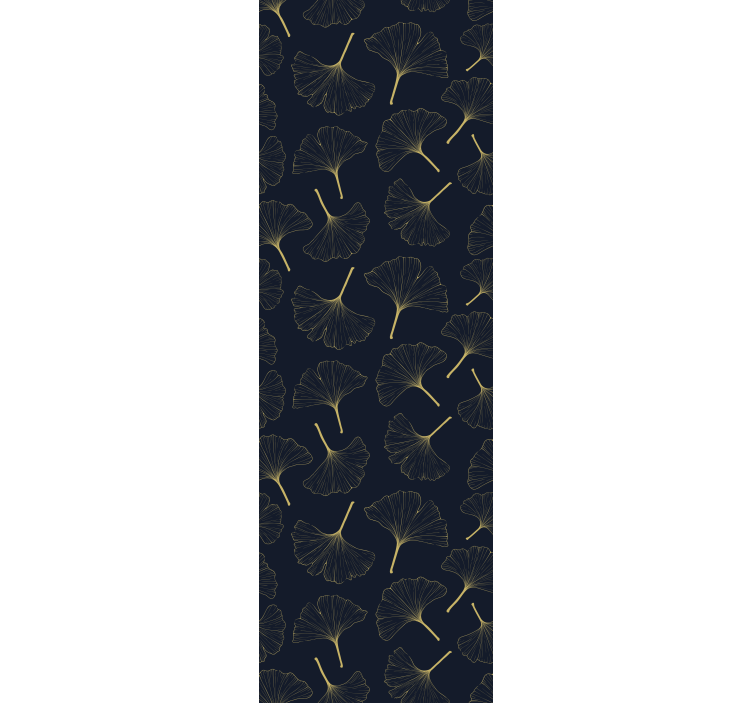 Toile fenêtre moderne feuilles de ginkgo dorées 3d - TenStickers