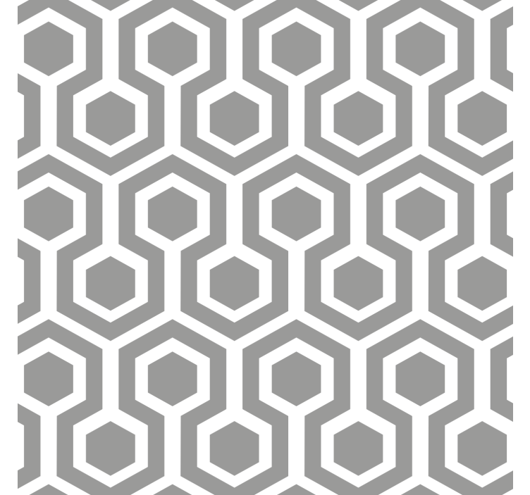 Toile fenêtre gris motif hexagonal gris - TenStickers