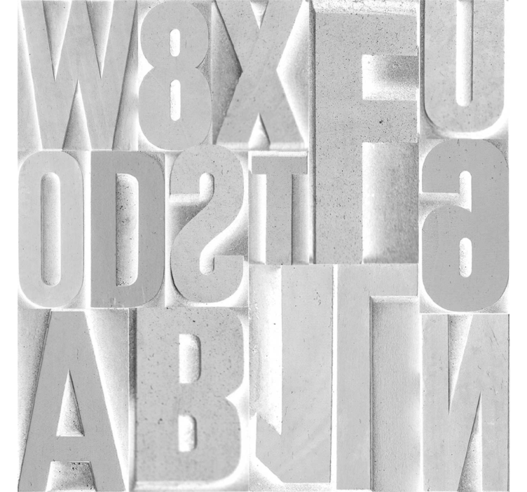 Toile fenêtre gris lettres grises 3d - TenStickers