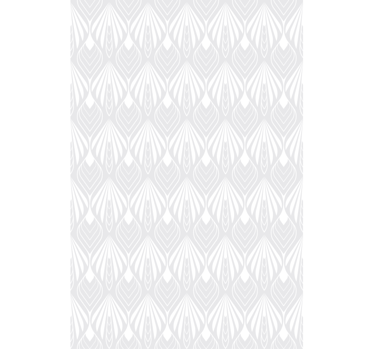 Toile fenêtre gris motif feuilles blanches et grises - TenStickers