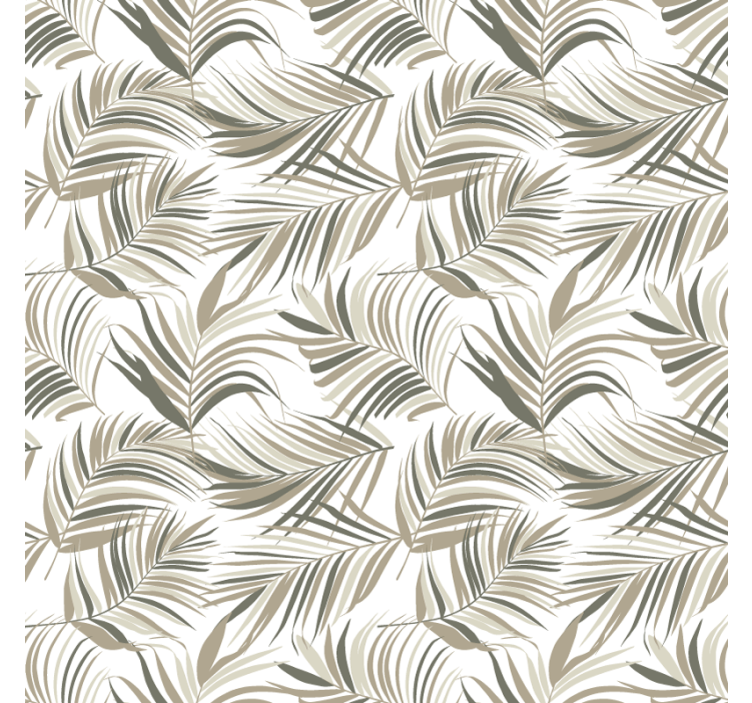 Toile fenêtre gris motifs de feuilles sophistiqués - TenStickers