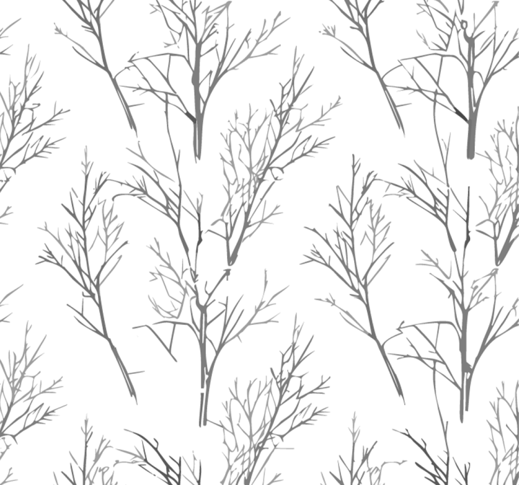 Toile fenêtre gris branches fines - TenStickers