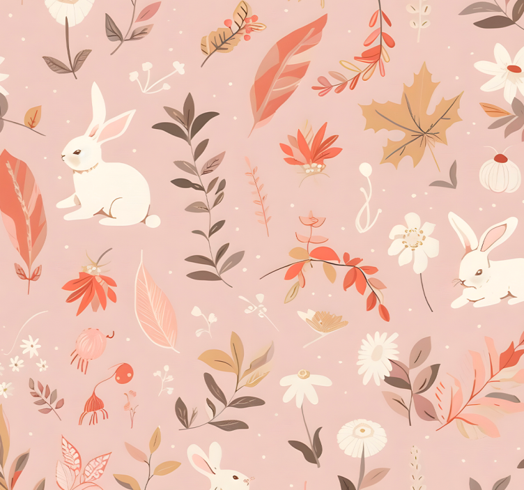 Toile fenêtre rose design forêt d'automne - TenStickers