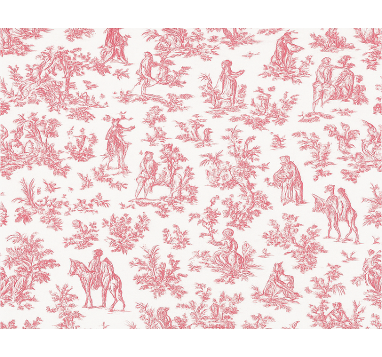 Toile fenêtre rose design vintage campagne - TenStickers