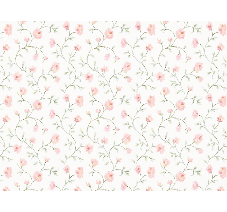 Toile fenêtre rose fleur botanique rose - TenStickers