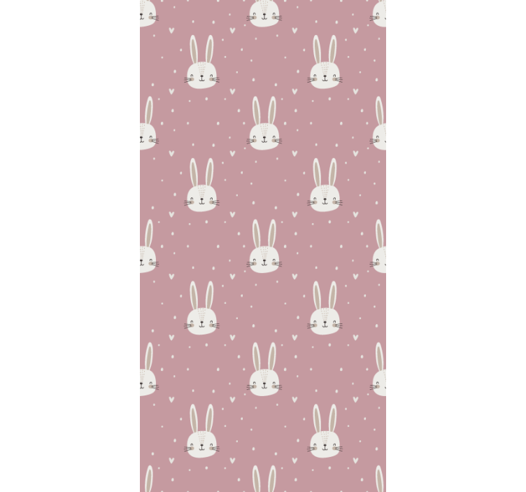 Toile fenêtre rose visages de bébés lapins - TenStickers