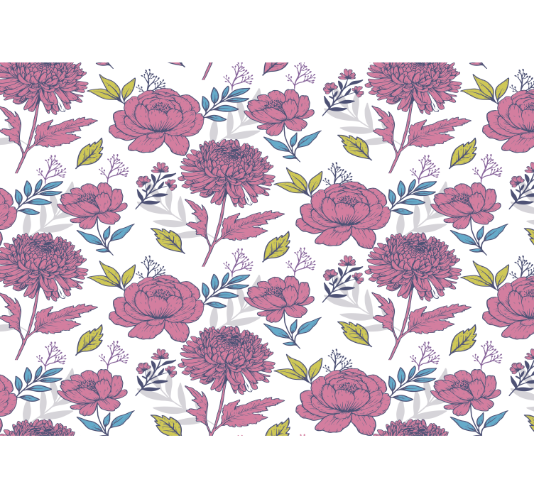 Toile fenêtre cuisine motif fleurs multicolores - TenStickers