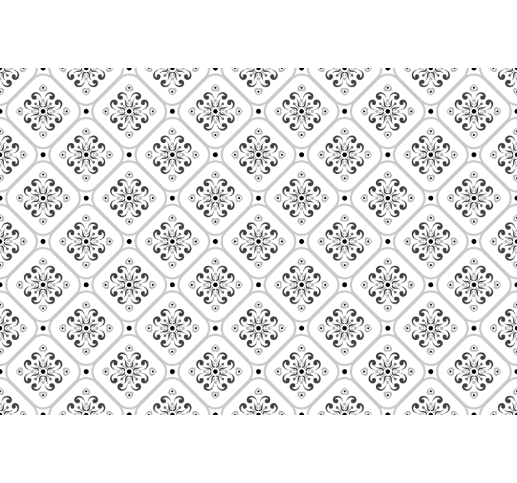 Toile blanche fenêtre motif mosaïque gris classique - TenStickers