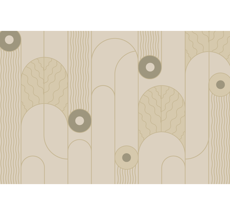 Toile fenêtre beige lignes abstraites beiges - TenStickers