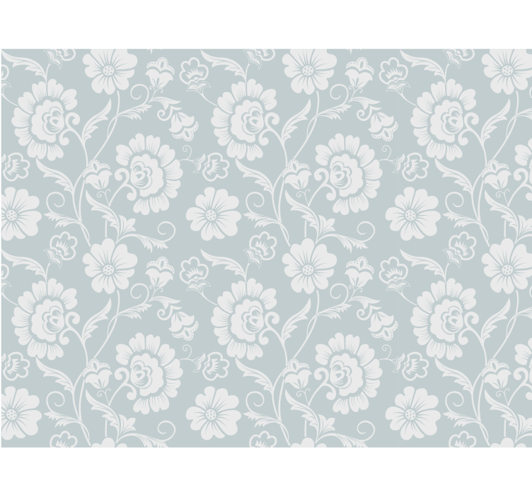 Toile fenêtre gris motif floral élégant - TenStickers